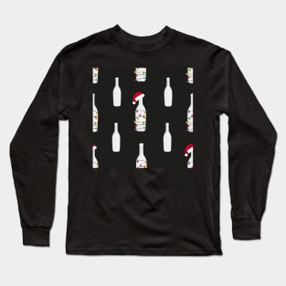 Christmas champagne bottle with Christmas light bulb Long Sleeve T-Shirt